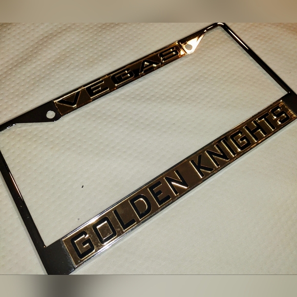 New VGK Vegas Golden Knights Mirrored Chrome License Plate Frame - Picture 5 of 6